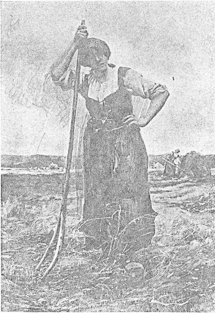 woman holding a pitchfork