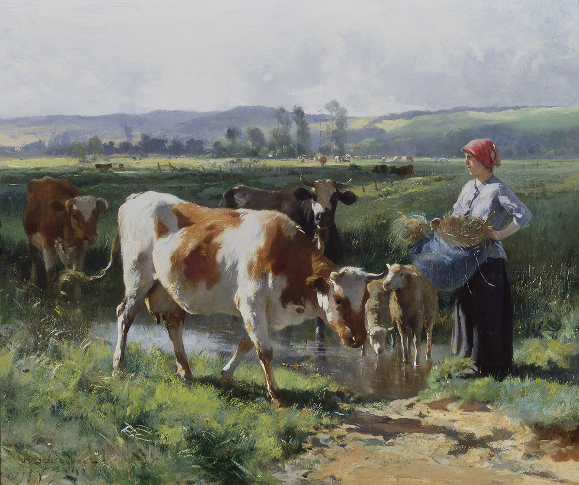 Peasant Woman with Cattle - Julien Dupre