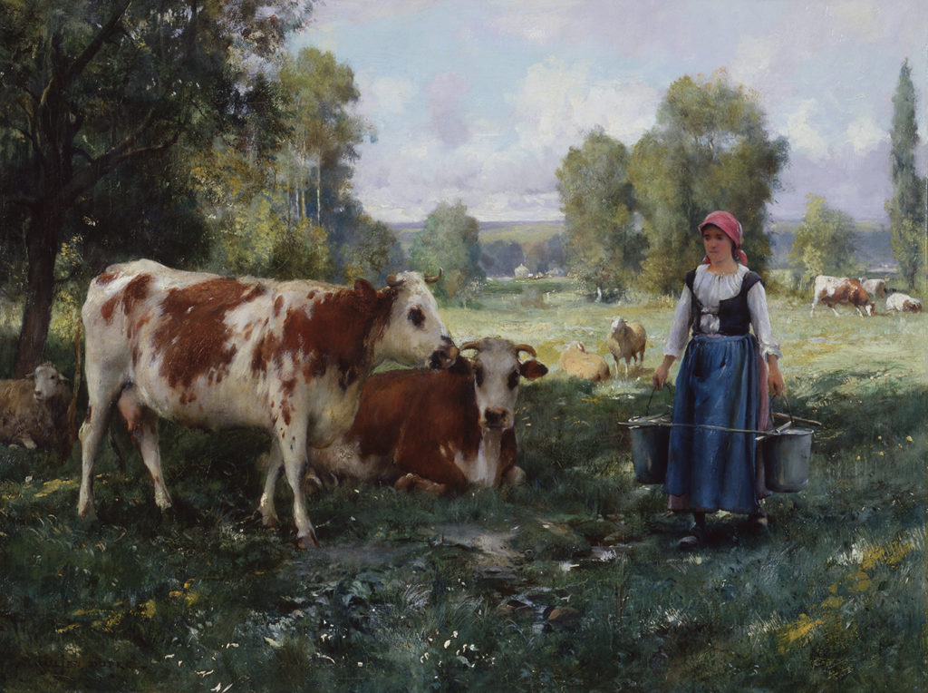 Laitiere Gardant ses Vaches - Julien Dupre