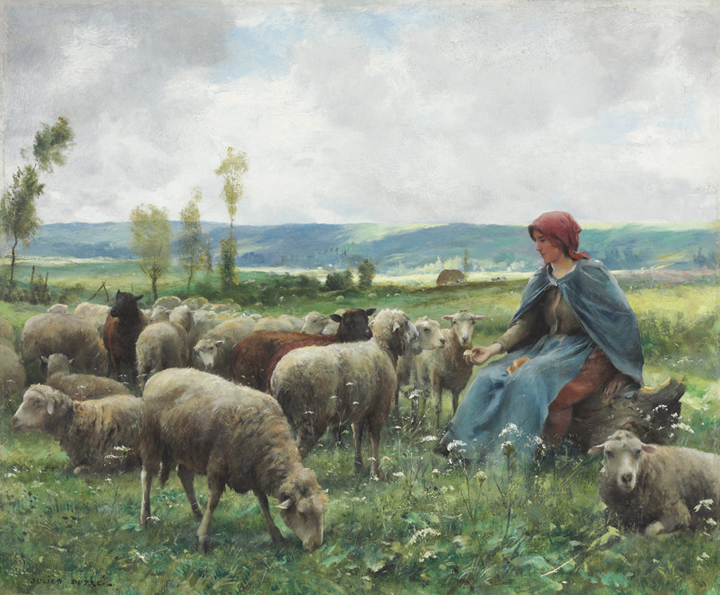 Shepherdess & Sheep - Julien Dupre
