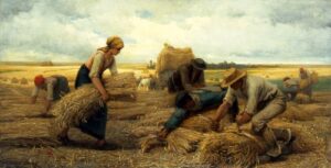 figures bundling wheat