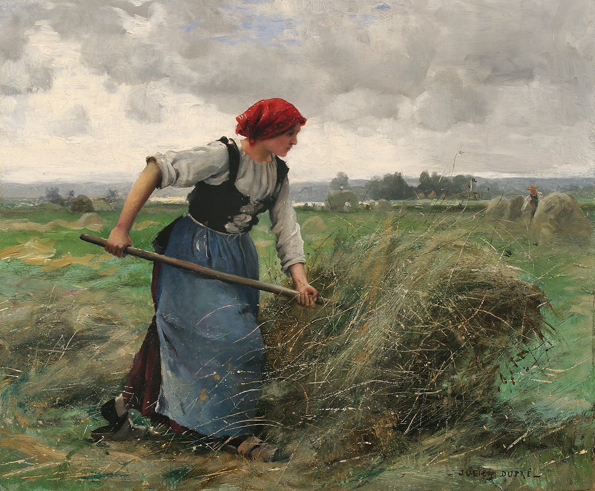 woman pitching hay - La Faneuse - Julien Dupre