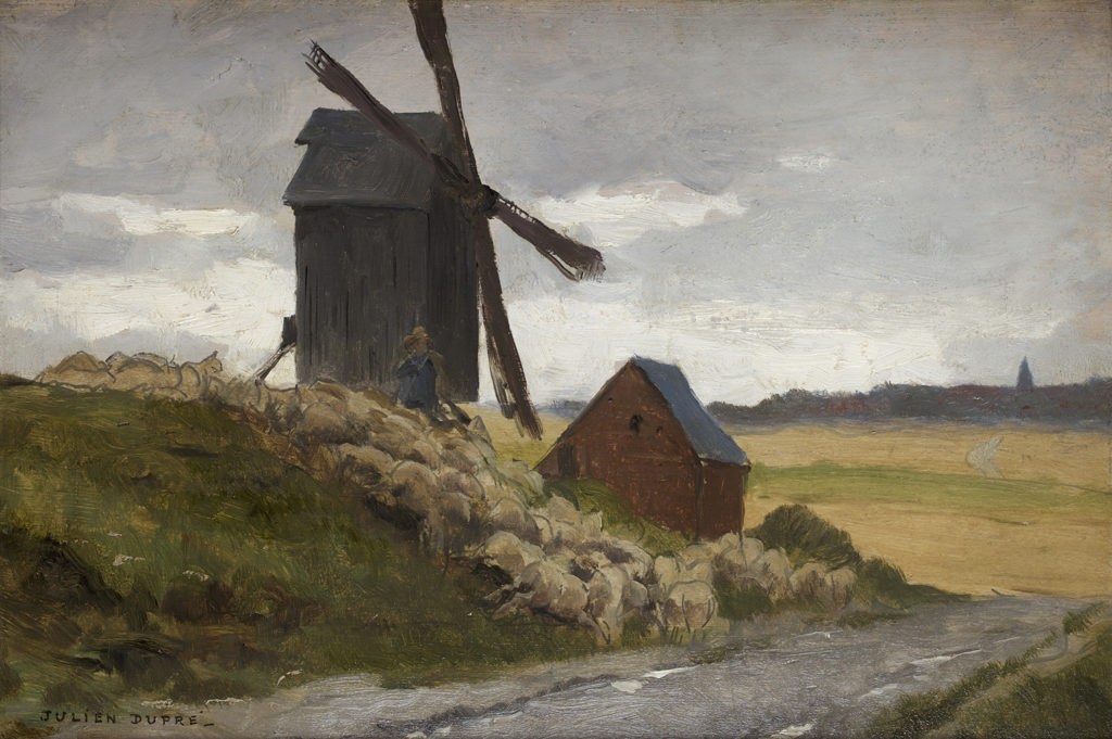 landscape with sheep and windmill